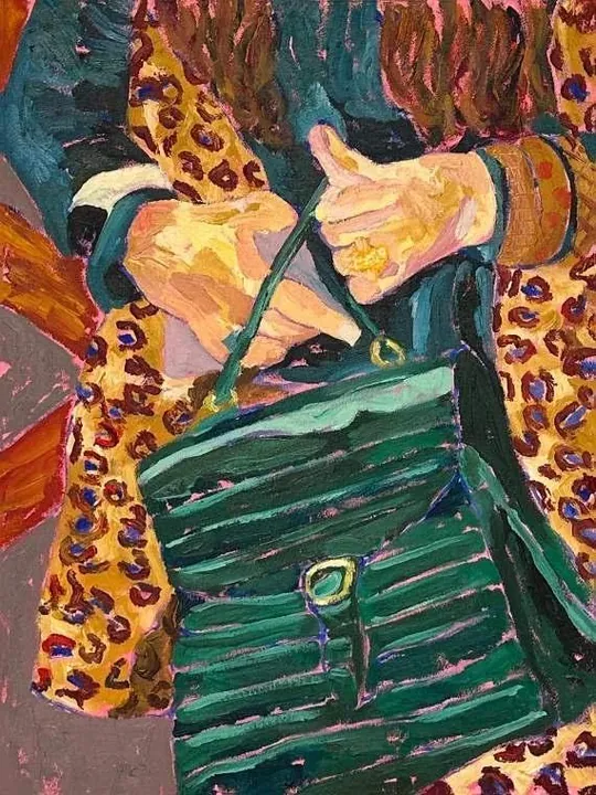 OOTD, oil on canvas, 2024, by Ayesha Abbas Khan