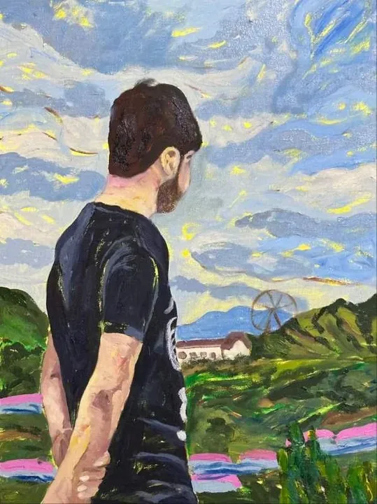 Phar'on K Pechy Waly Duniya, oil on canvas, 2024, by Ayesha Abbas Khan