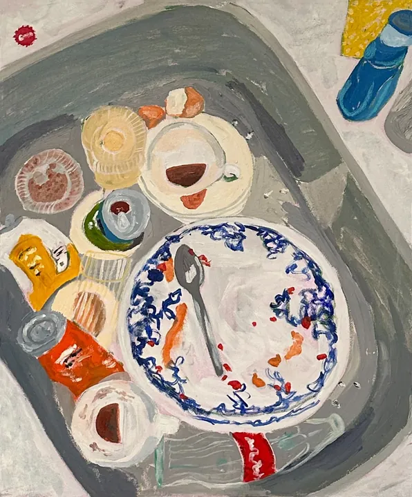 The Sink, oil on canvas, 2023, by Ayesha Abbas Khan